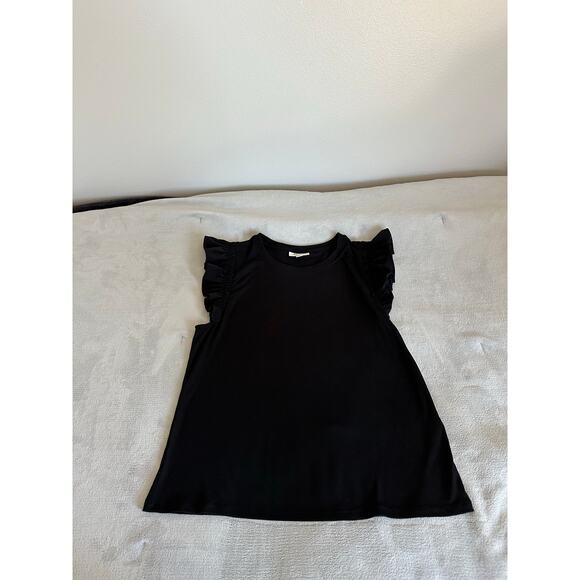 On 34th Black Ruffle Sleeve Tank Top Size XL - Picture 2 of 5